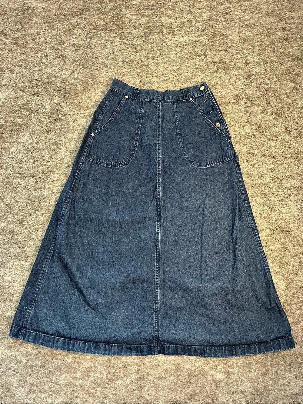 VINTAGE RL Western Ralph Lauren Denim Maxi Skirt Size 10
